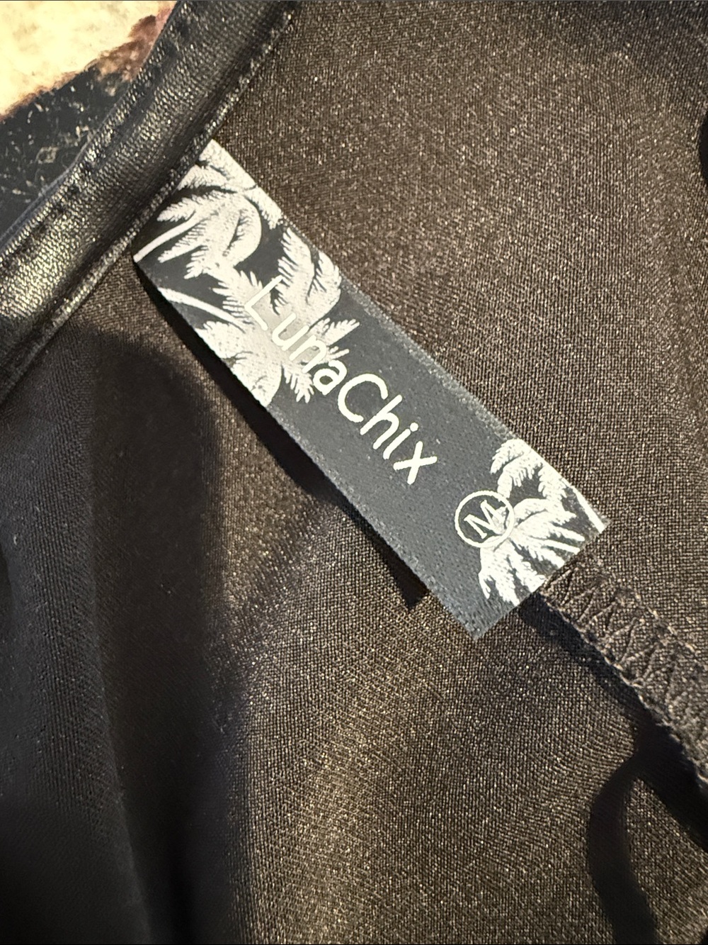 Strappy Black Faux Leather Midi Dress with Front Cutout - Picture 2 of 8
